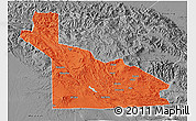 Political 3D Map of Southern Highlands, desaturated