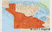 Political 3D Map of Southern Highlands, lighten