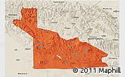 Political 3D Map of Southern Highlands, shaded relief outside