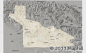 Shaded Relief 3D Map of Southern Highlands, darken, semi-desaturated