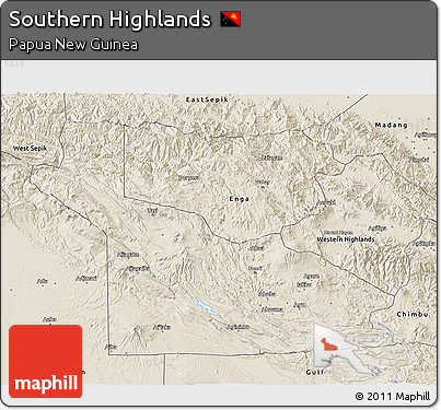 Shaded Relief 3D Map of Southern Highlands