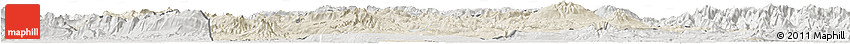 Shaded Relief Horizon Map of Southern Highlands, lighten, semi-desaturated