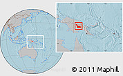 Gray Location Map of Southern Highlands, within the entire country, hill shading