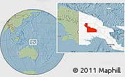 Savanna Style Location Map of Southern Highlands, highlighted country, hill shading