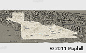 Shaded Relief Panoramic Map of Southern Highlands, darken