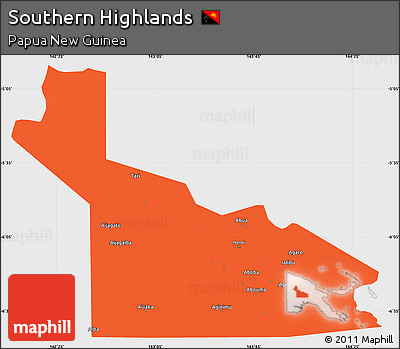 Political Simple Map of Southern Highlands, single color outside