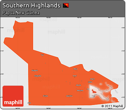 Political Simple Map of Southern Highlands, single color outside