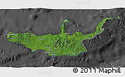 Satellite 3D Map of West New Britain, darken, desaturated