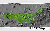 Satellite 3D Map of West New Britain, desaturated