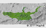 Satellite 3D Map of West New Britain, lighten, desaturated