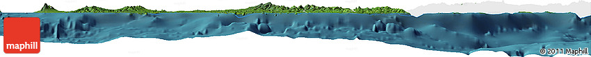 Satellite Horizon Map of West New Britain, single color outside