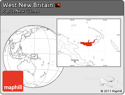 Blank Location Map of West New Britain