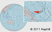 Gray Location Map of West New Britain, hill shading