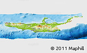 Physical Panoramic Map of West New Britain, single color outside