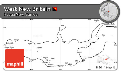 Blank Simple Map of West New Britain