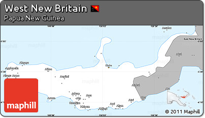 Gray Simple Map of West New Britain