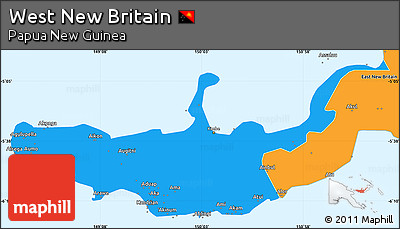 Political Simple Map of West New Britain