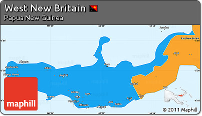 Political Simple Map of West New Britain