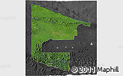 Satellite 3D Map of West Sepik, darken, desaturated