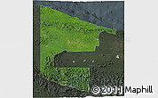 Satellite 3D Map of West Sepik, darken, semi-desaturated