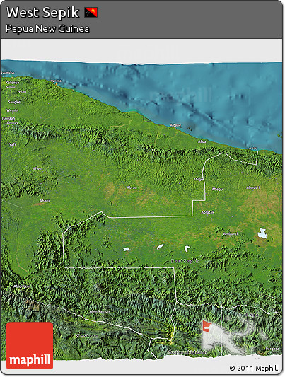 Satellite 3D Map of West Sepik