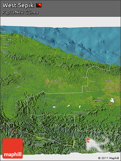 Satellite 3D Map of West Sepik