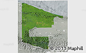 Satellite 3D Map of West Sepik, lighten, semi-desaturated
