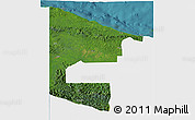 Satellite 3D Map of West Sepik, single color outside