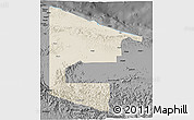 Shaded Relief 3D Map of West Sepik, darken, desaturated