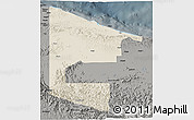 Shaded Relief 3D Map of West Sepik, darken, semi-desaturated