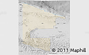 Shaded Relief 3D Map of West Sepik, desaturated