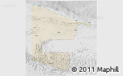 Shaded Relief 3D Map of West Sepik, lighten, desaturated