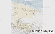 Shaded Relief 3D Map of West Sepik, lighten, semi-desaturated