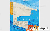 Shaded Relief 3D Map of West Sepik, political outside