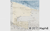 Shaded Relief 3D Map of West Sepik, semi-desaturated