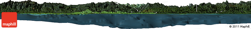 Satellite Horizon Map of West Sepik, darken