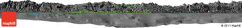Satellite Horizon Map of West Sepik, desaturated