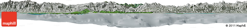 Satellite Horizon Map of West Sepik, lighten, semi-desaturated