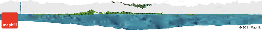 Satellite Horizon Map of West Sepik, single color outside