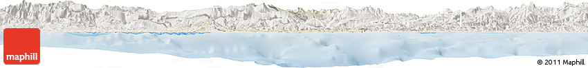 Shaded Relief Horizon Map of West Sepik, lighten