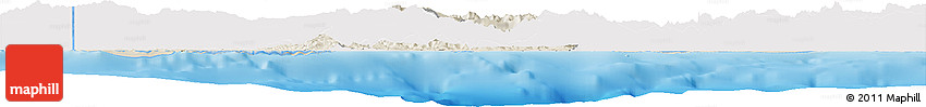 Shaded Relief Horizon Map of West Sepik, single color outside