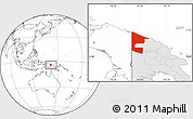 Blank Location Map of West Sepik, highlighted country