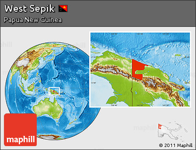 Physical Location Map of West Sepik