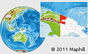 Physical Location Map of West Sepik, highlighted country