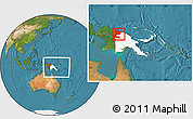 Satellite Location Map of West Sepik, highlighted country, within the entire country