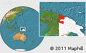 Satellite Location Map of West Sepik, highlighted country