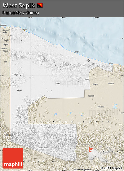 Classic Style Map of West Sepik