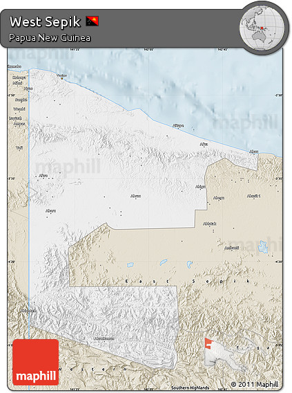 Classic Style Map of West Sepik