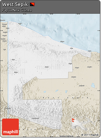 Classic Style Map of West Sepik