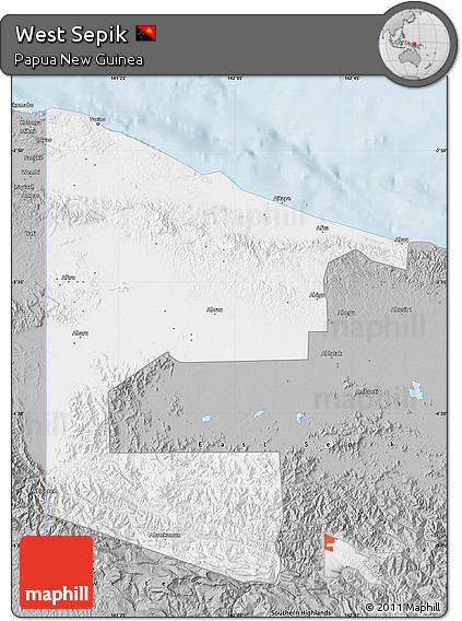 Gray Map of West Sepik